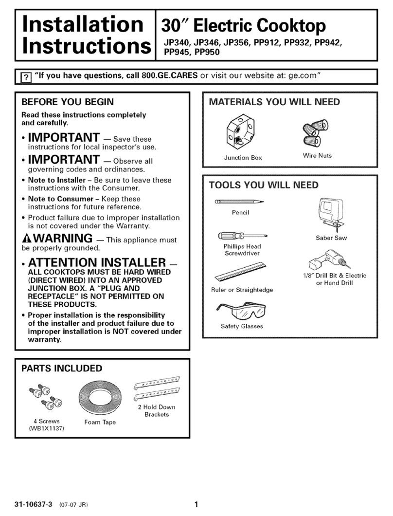 GE Profile JP340 User manual