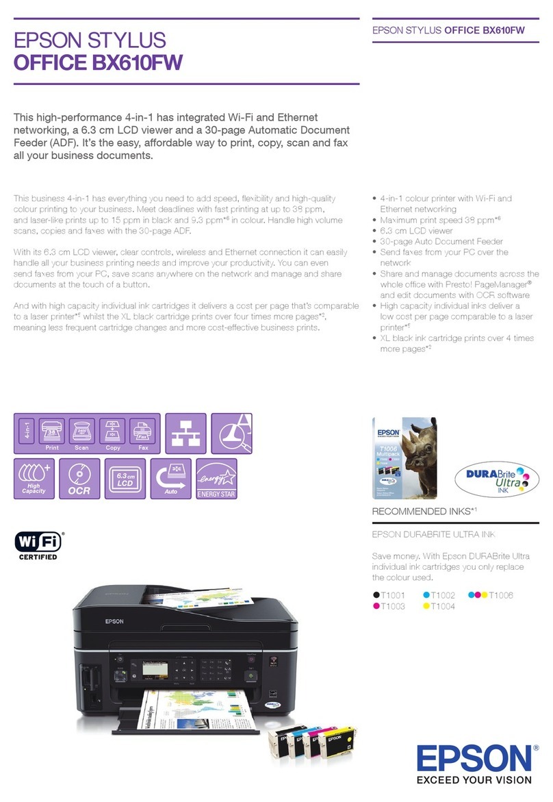 Epson STYLUS OFFICE BX610FW Series Specifications