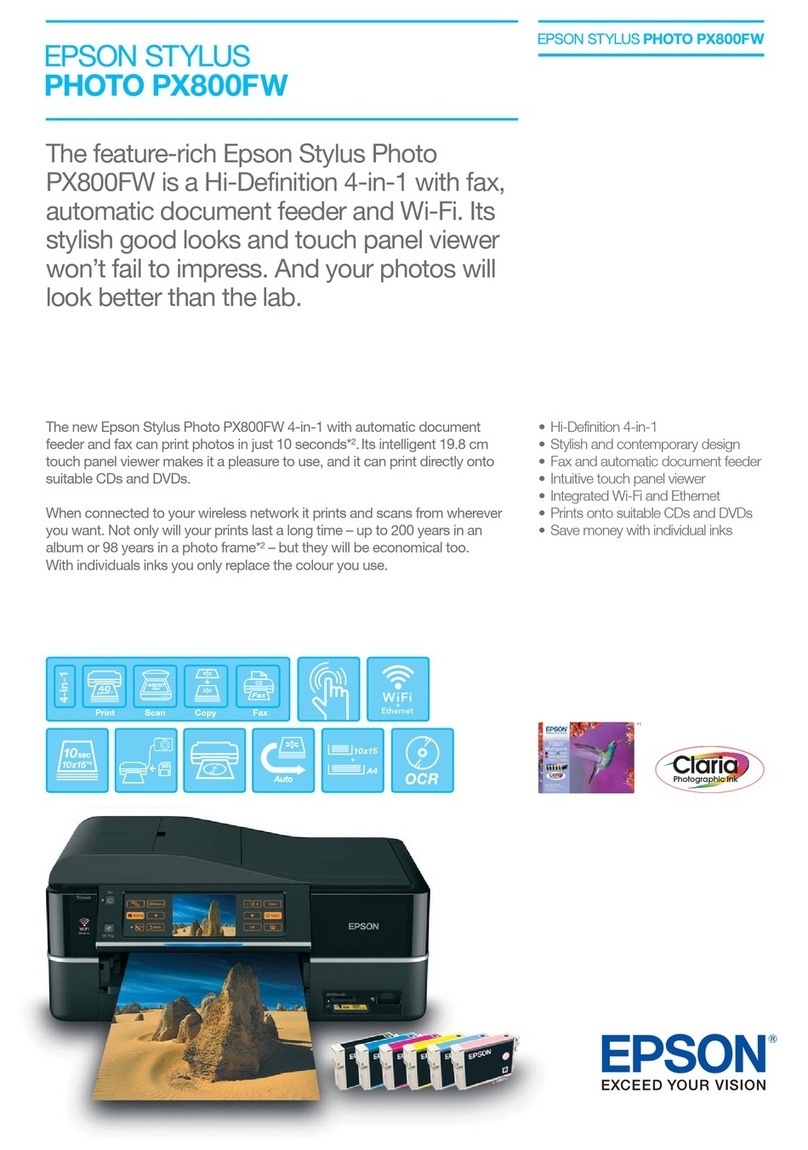 Epson Stylus Photo Printer PX800FW User manual