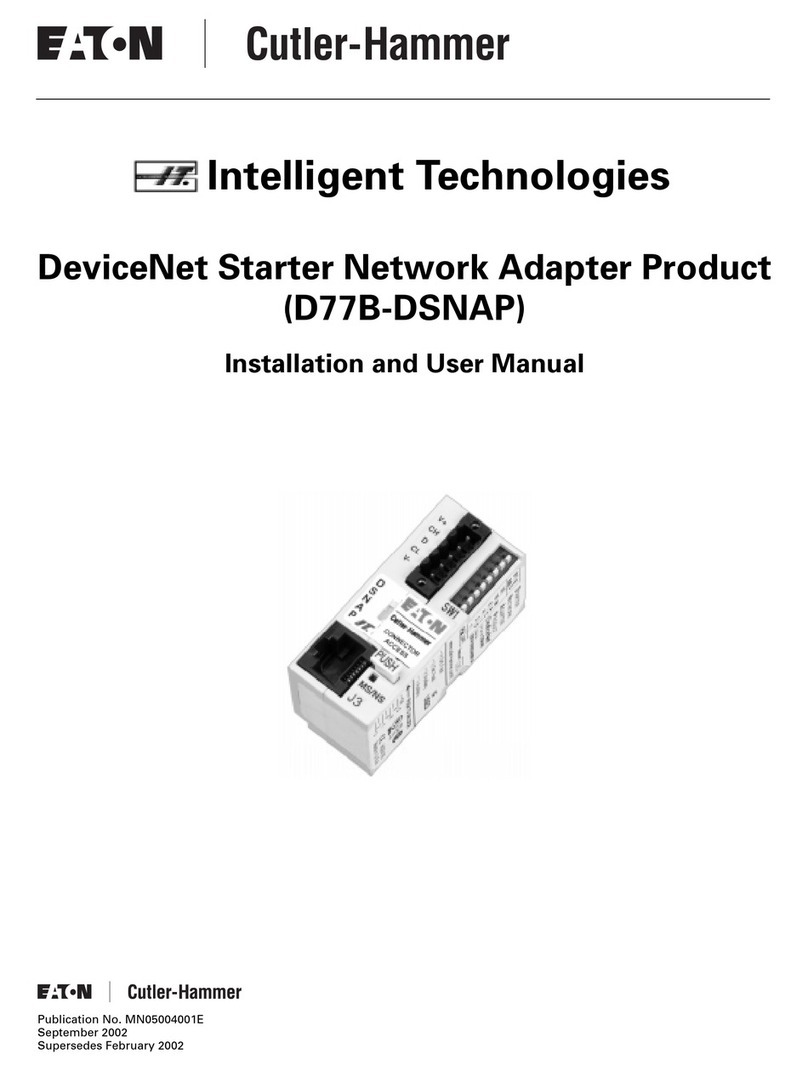 Eaton DeviceNet Starter Network Adapter D77B-DSNAP Installation and user manual