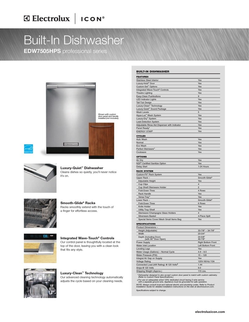 Electrolux EDW7505HPS - Semi-Integrated Dishwasher With 5 Wash... User manual