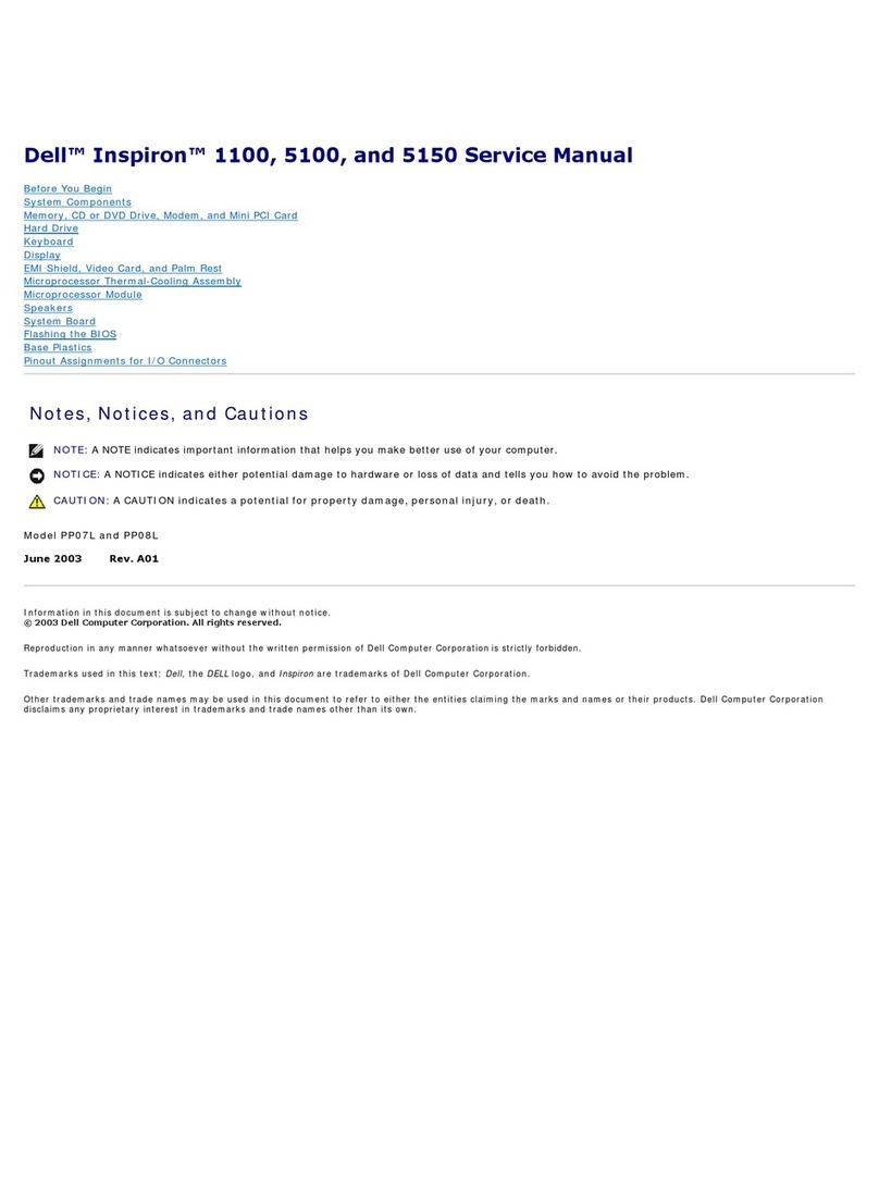 Dell INSPIRON Inspiron 1100 Service manual