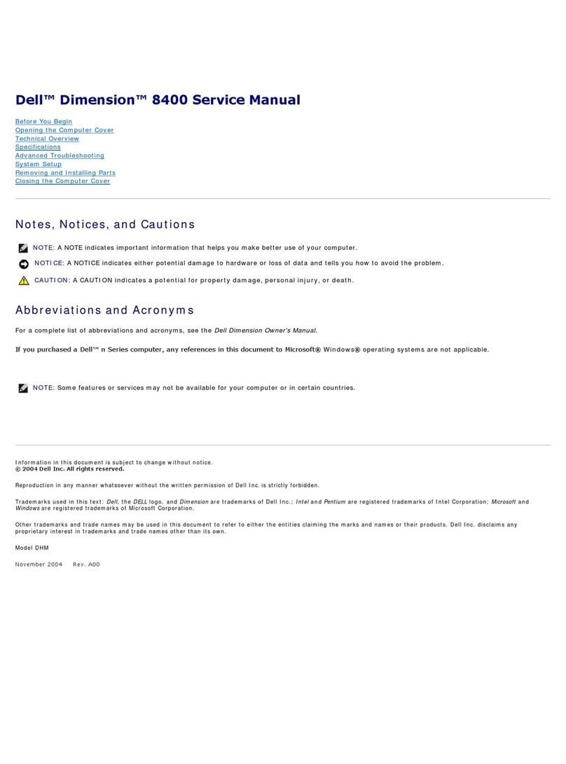 Dell Dimension 8400 Series Service manual
