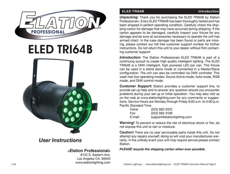 Elation ELED TRI64B User instructions