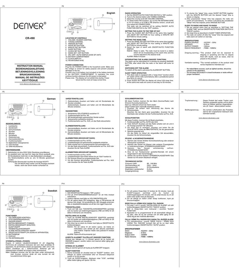 Denver CR-490 instruction manual