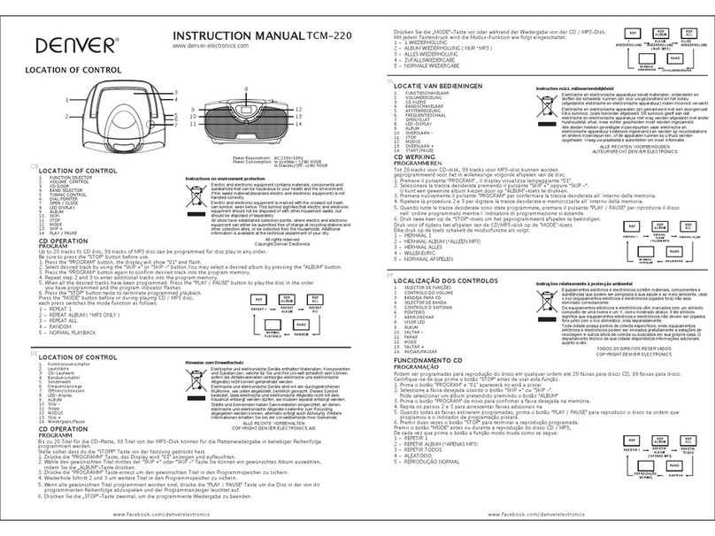Denver TCM-220 user manual