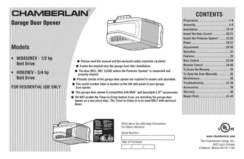 Chamberlain HD620EV User manual