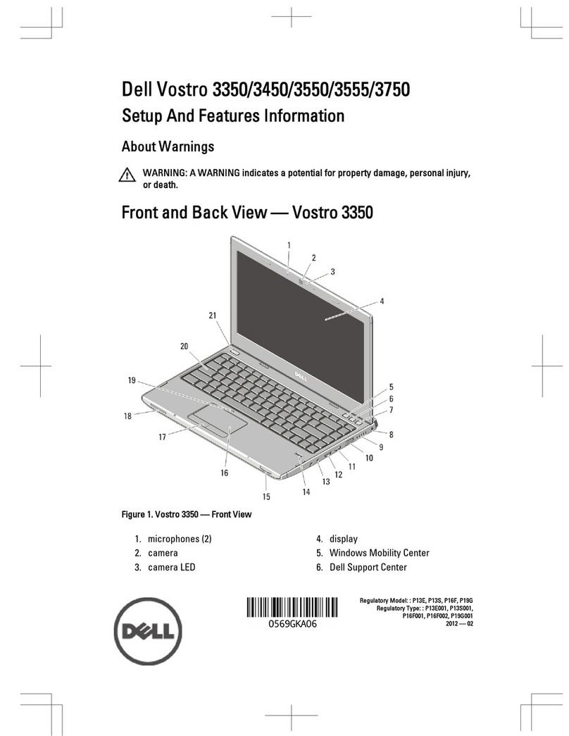 Dell Vostro 3350 Setup and features information
