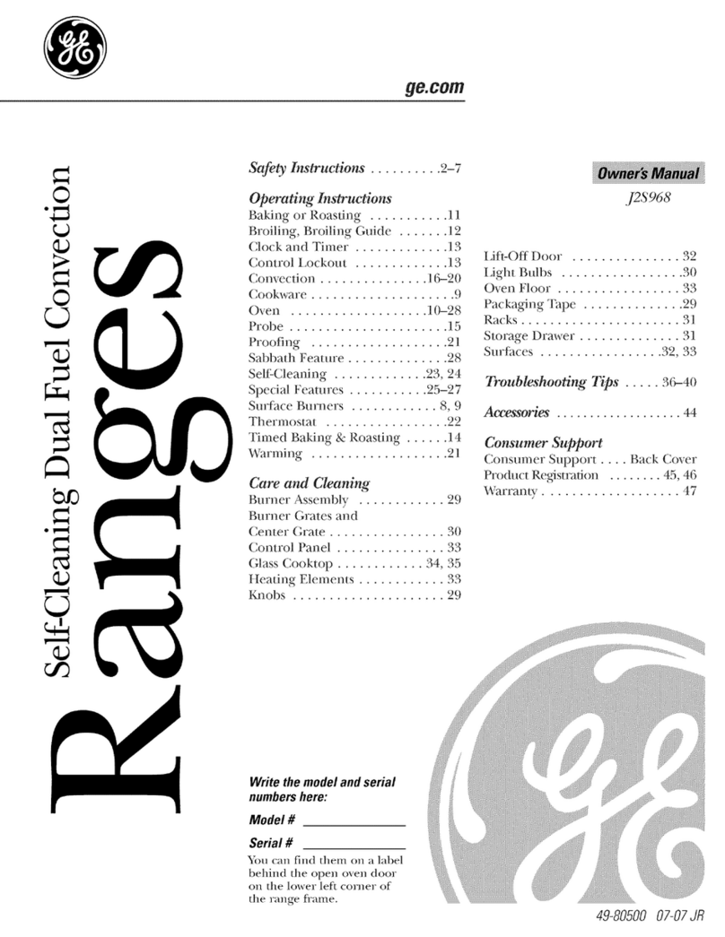 GE Profile J2S968 SERIES User manual