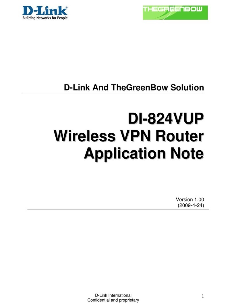 D-Link Wireless VPN Router DI-824VUP Installation and operating instructions