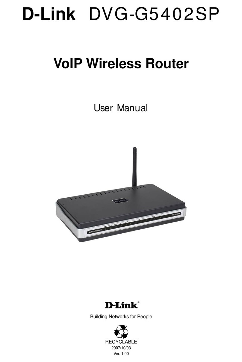 D-Link VoIP Wireless Router DVG-G5402SP User manual
