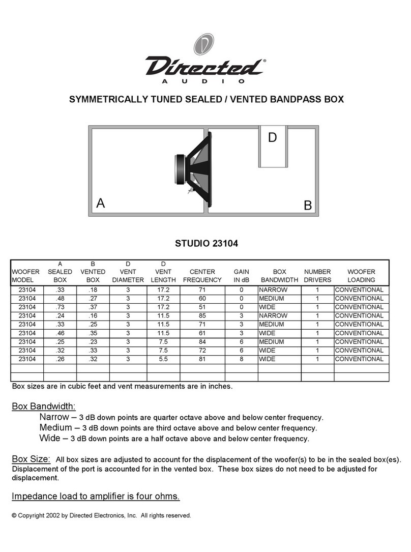 Directed Audio 23104 STUDIO installation guide