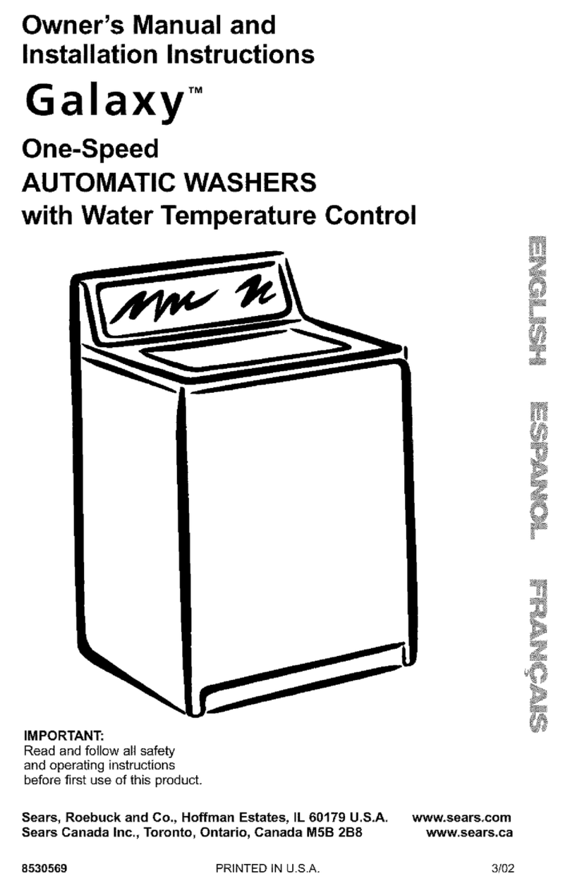 Galaxy One-Speed Automatic Washers Owner's Manual & Installation Instructions
