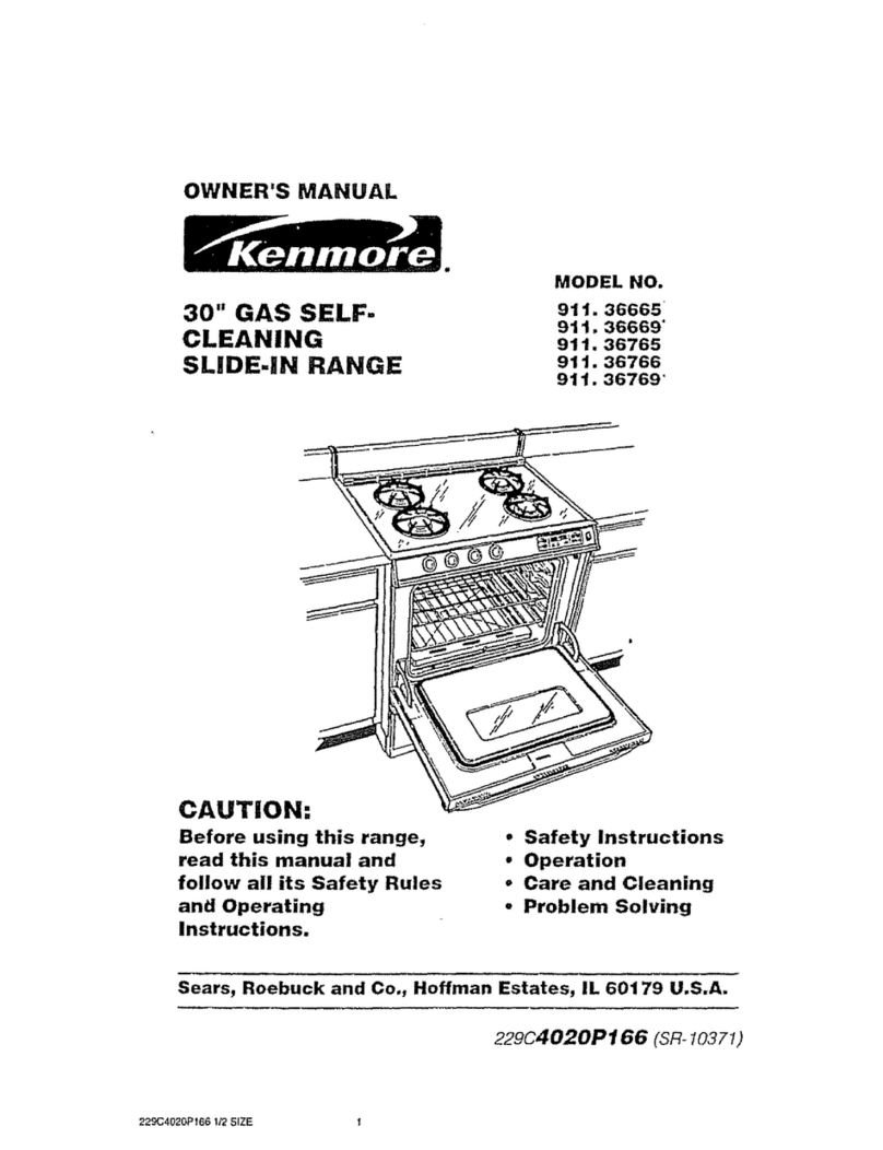Kenmore 911.36665 owner's manual