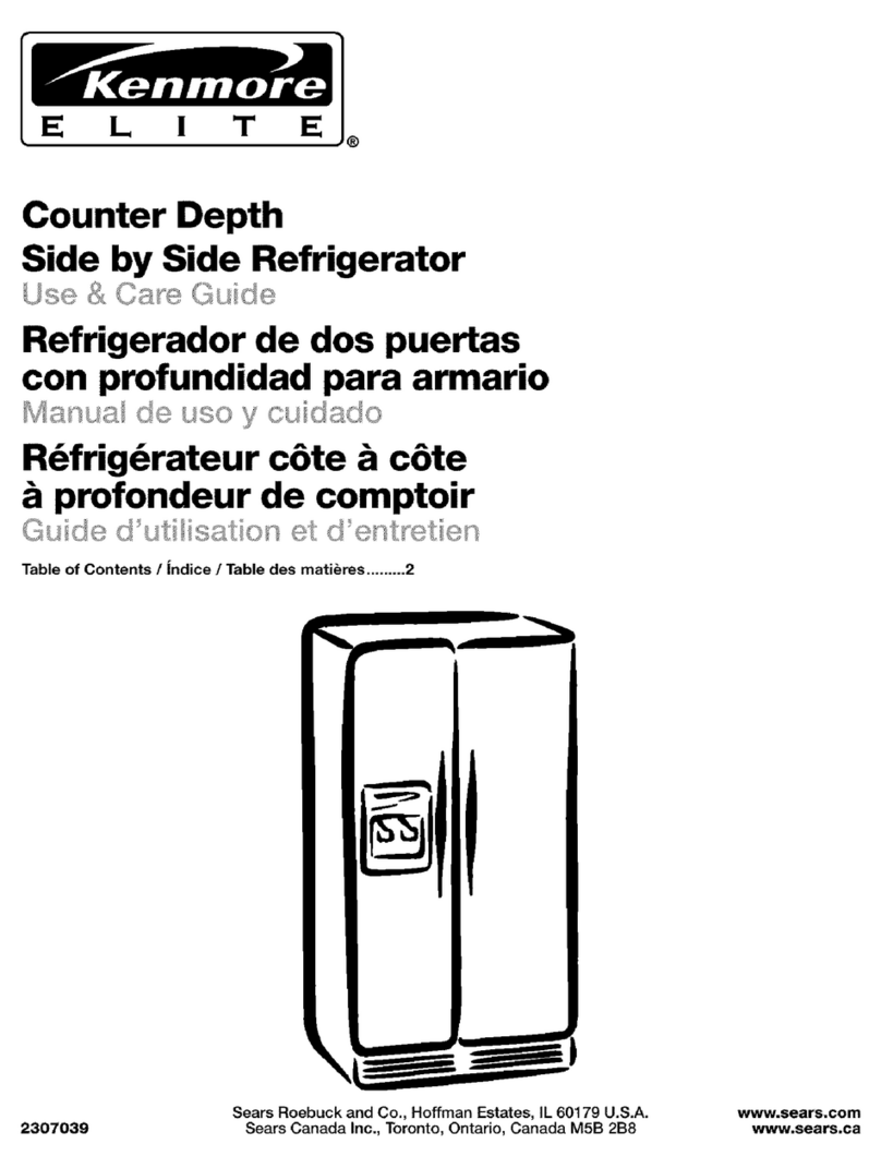 Kenmore Counter Depth Side by Side Refrigerator User manual
