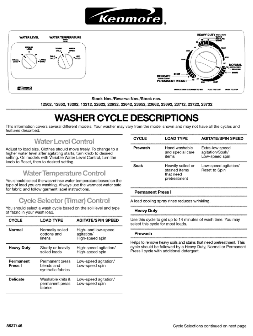 Kenmore 12502 Owner's manual