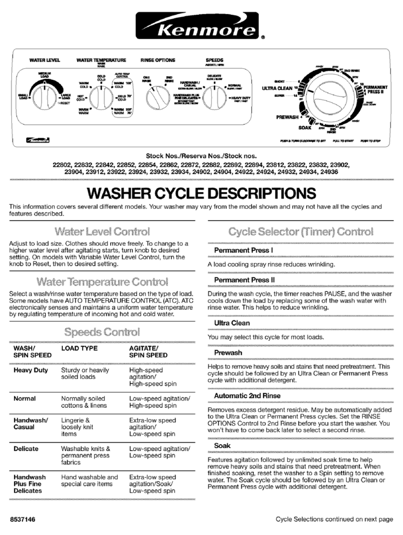 Kenmore 22802 Owner's manual