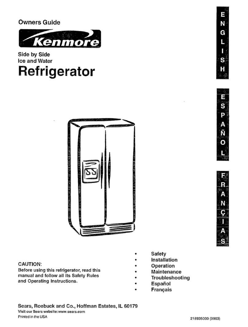 Kenmore Kenmore Side by Side Ice and Water... User manual Kenmore Kenmore Side by Side Ice and Water... User manual