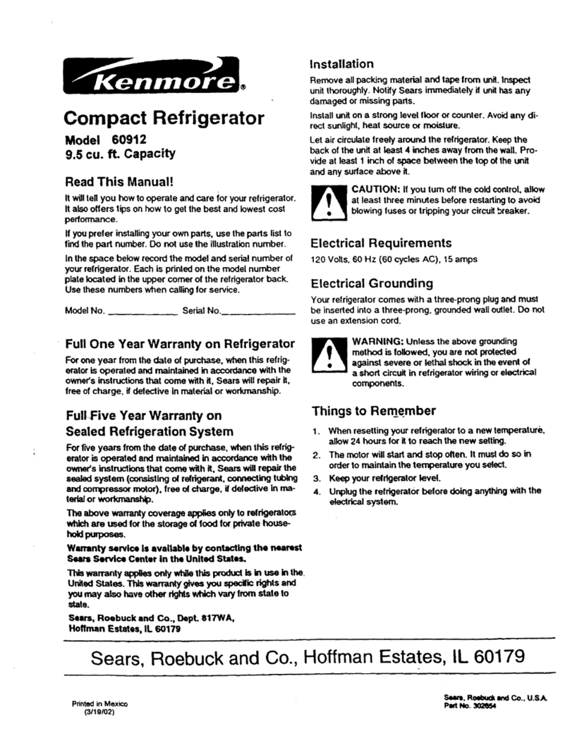 Kenmore Kenmore 60912 manual Kenmore Kenmore 60912 manual 