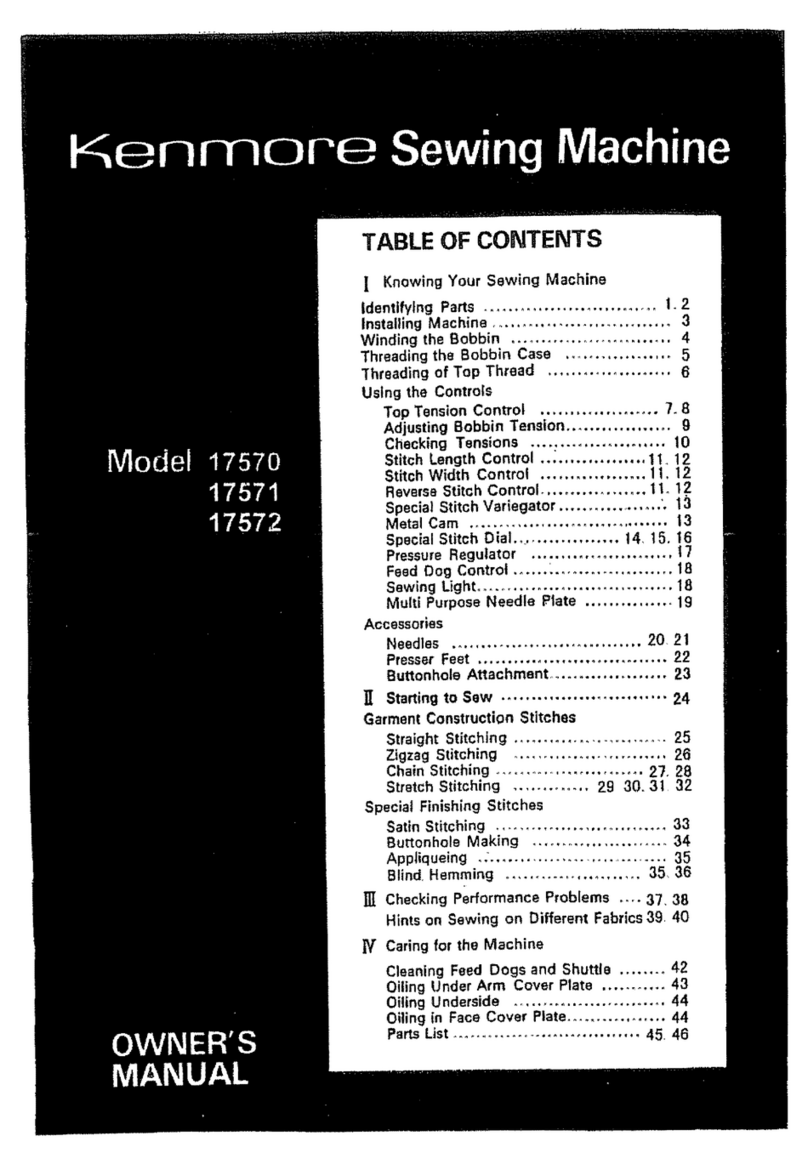 Kenmore 17570 owner's manual