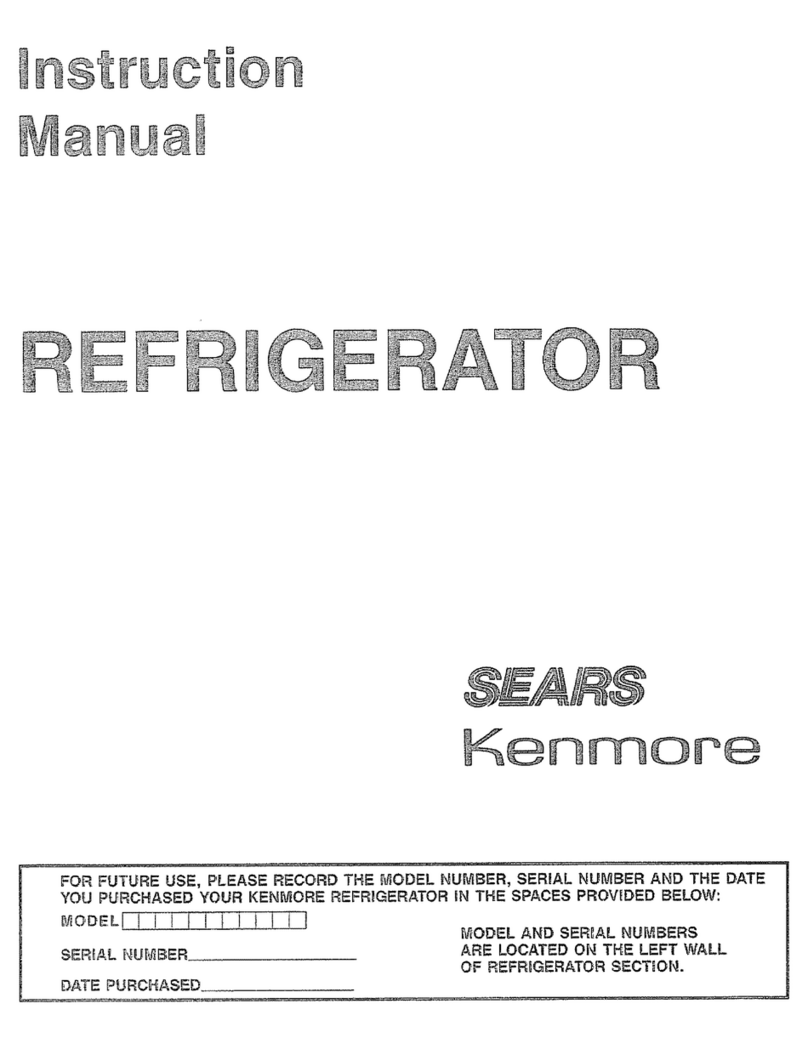 Sears Kenmore Refrigerator User manual