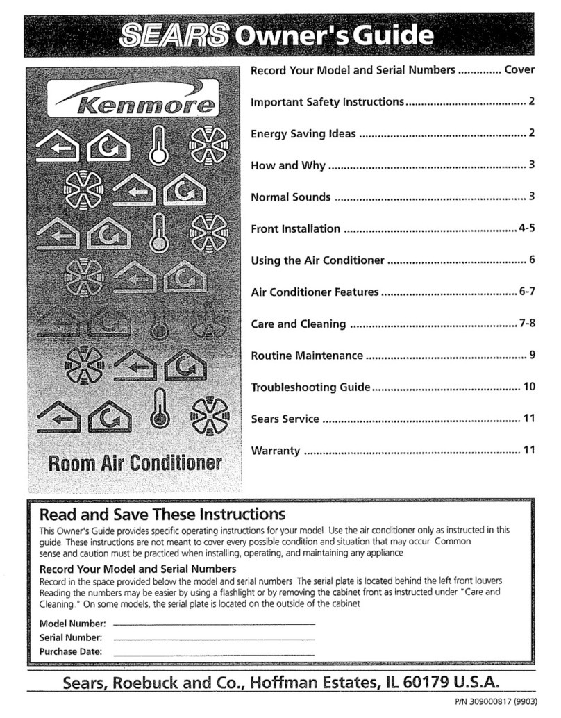 Sears Kenmore Air Conditioner User manual