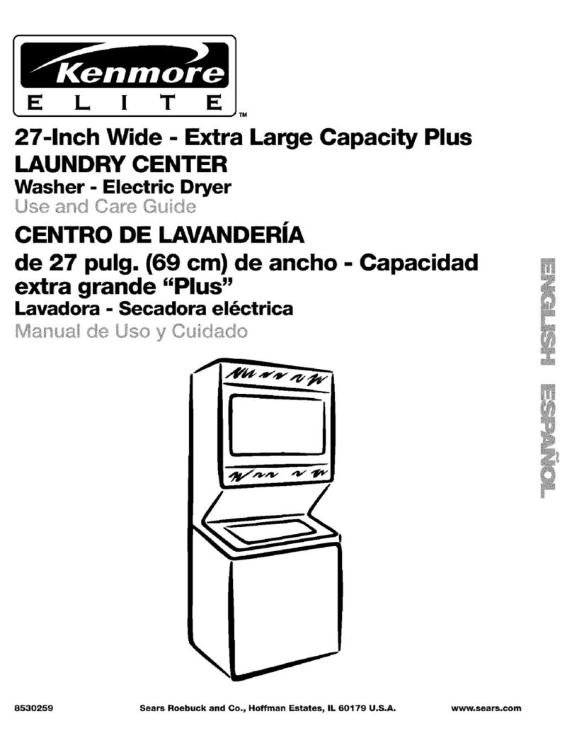 Kenmore Kenmore 27-1nch Wide - Extra Large Capacity Plus LAUNDRY CENTER Washer - Electric... User manual