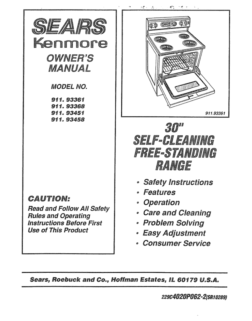 Kenmore 911.93361 User manual Kenmore 911.93361 User manual
