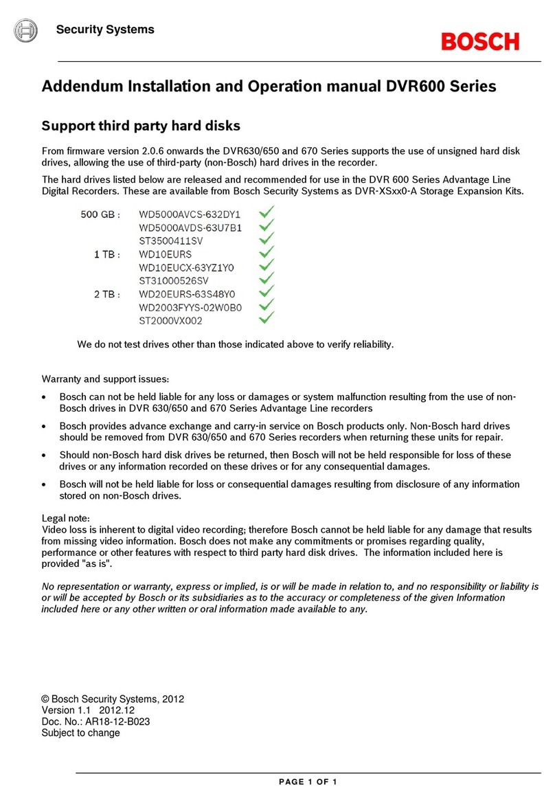 Bosch DVR600 Series User manual