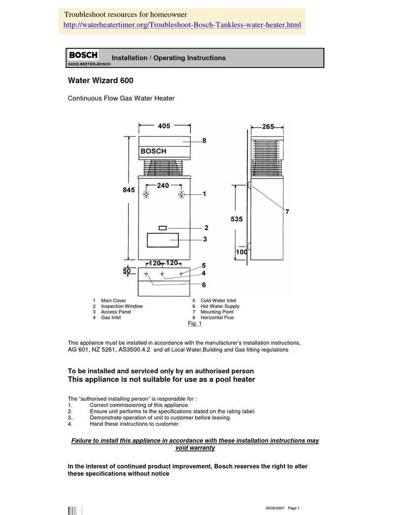Bosch Water Wizard 600 Installation & operating instructions Bosch Water Wizard 600 Installation & operating instructions