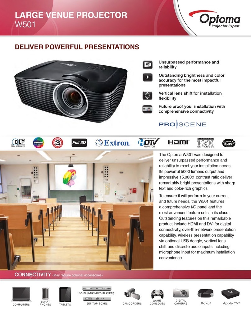 Optoma W501 User manual