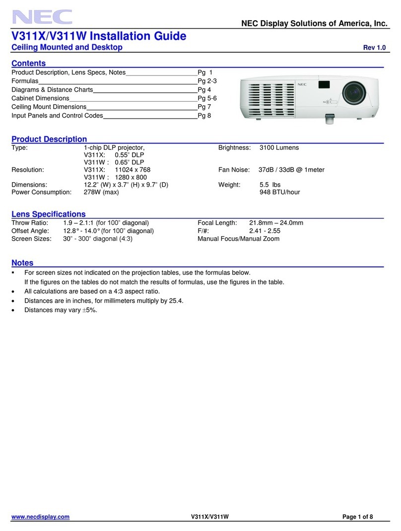 NEC NP-V311W User manual