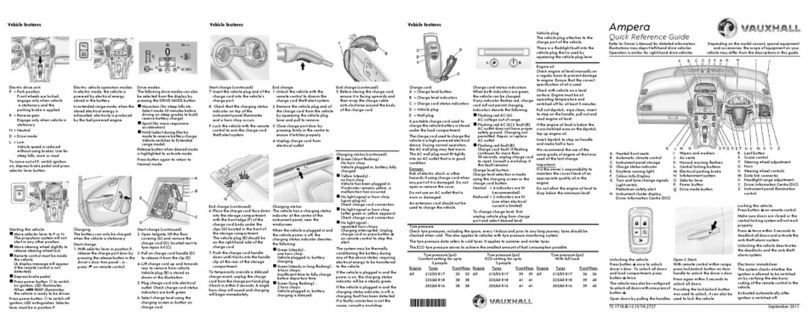 Vauxhall Ampera Quick reference guide