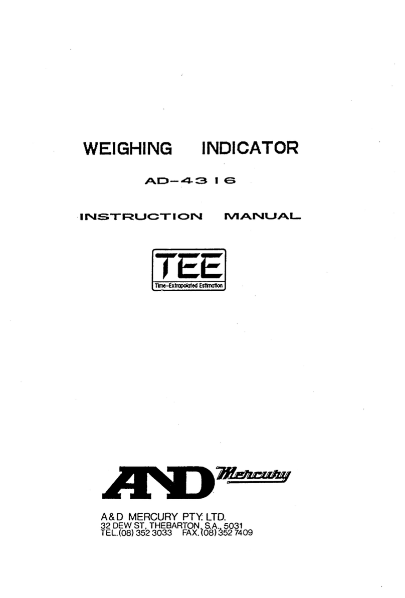 AND Weighing indicator AD-4316 User manual