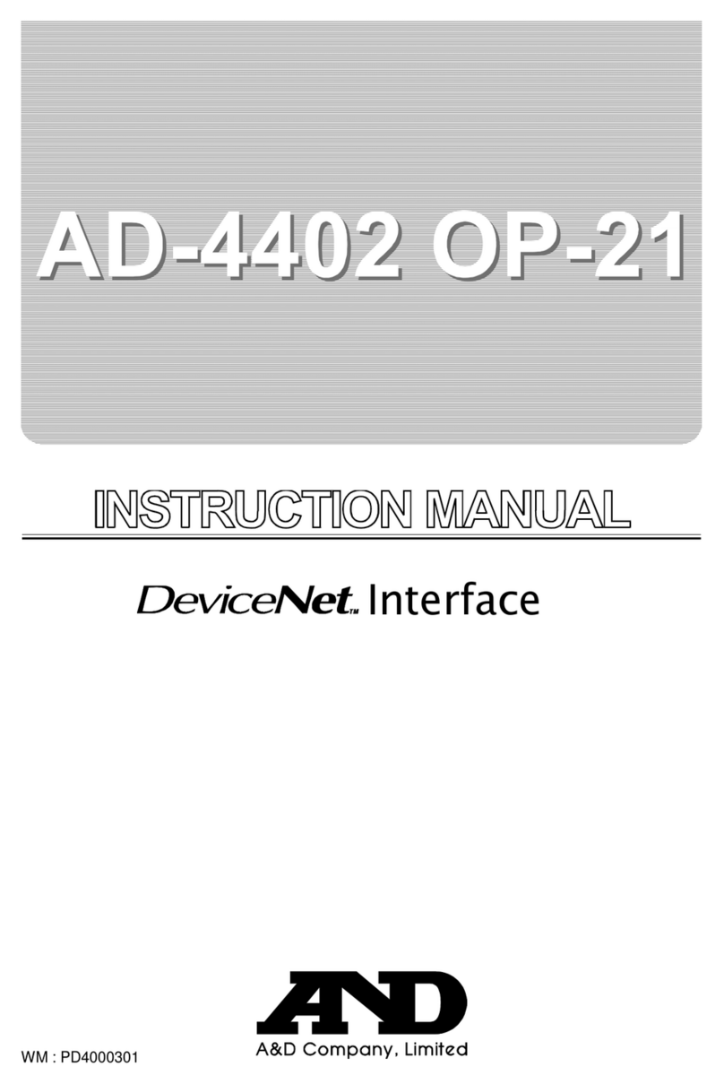 AND Device Net.Interface AD-4402 OP-21 User manual