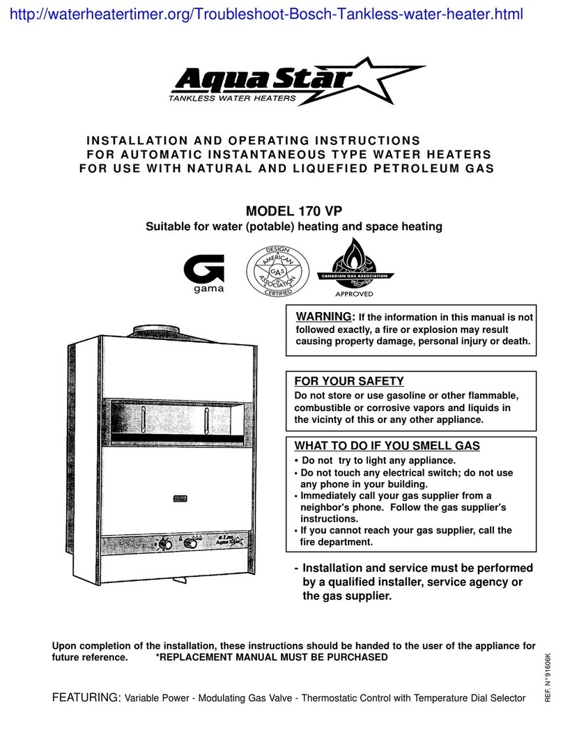 AquaStar 170 VP Installation and operating instructions