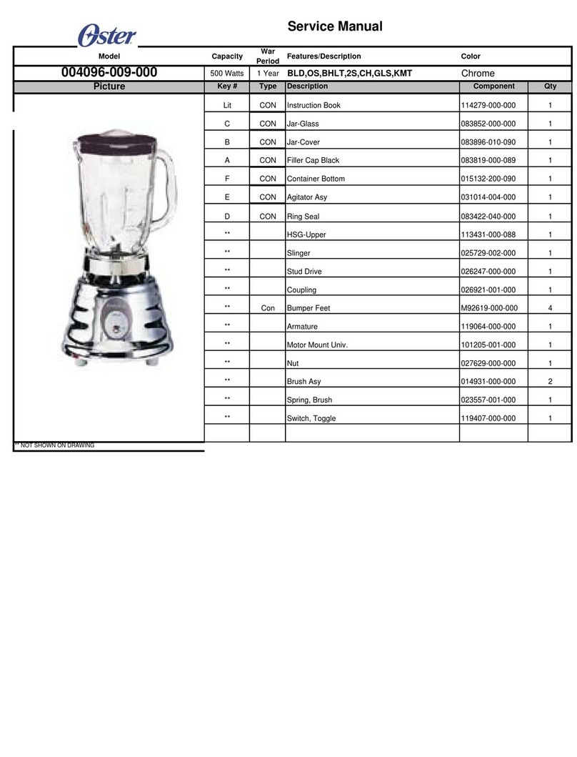 Oster 004096-009-000 User manual