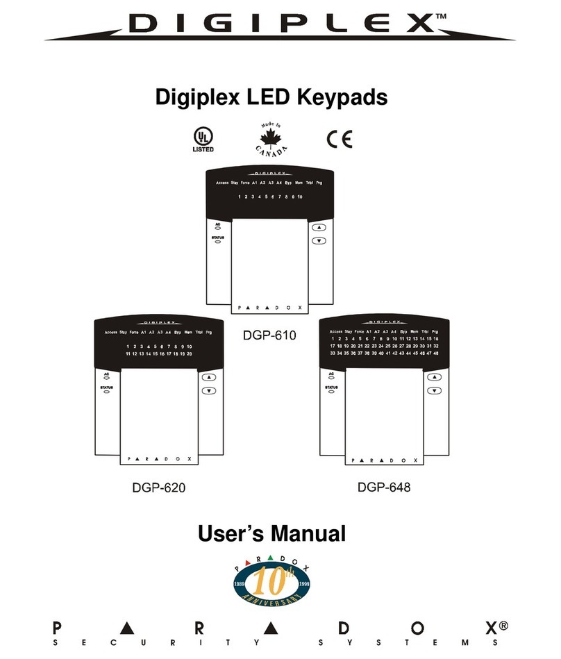 Paradox Paradox Digiplex DGP-610 User manual