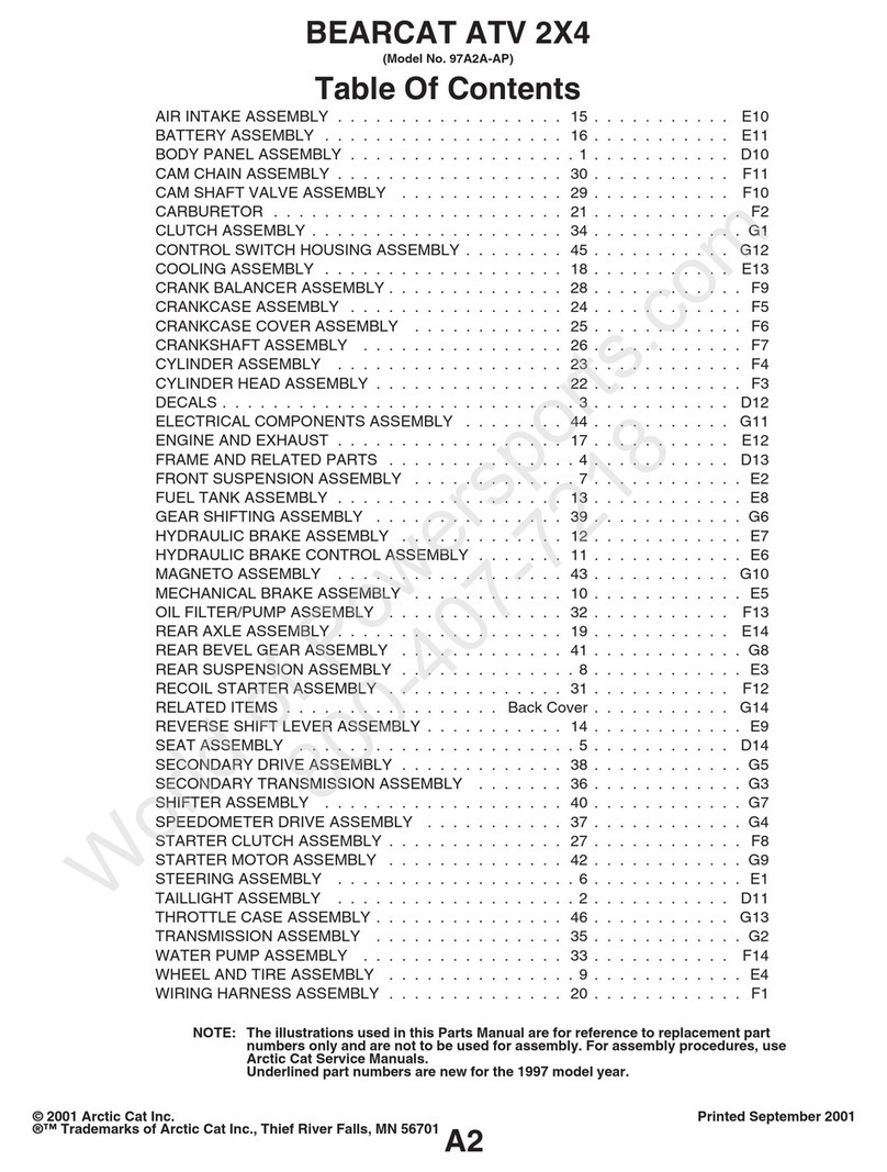 Arctic Cat Bearcat ATV 2X4 97A2A-AP User manual