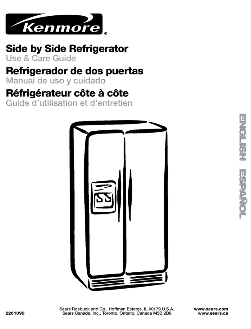 Kenmore Kenmore Side by Side Refrigerator User manual