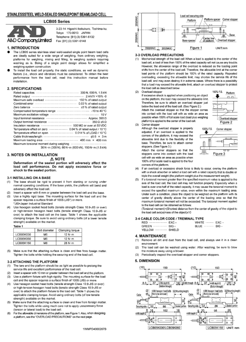 A&D LCB05 Series User manual