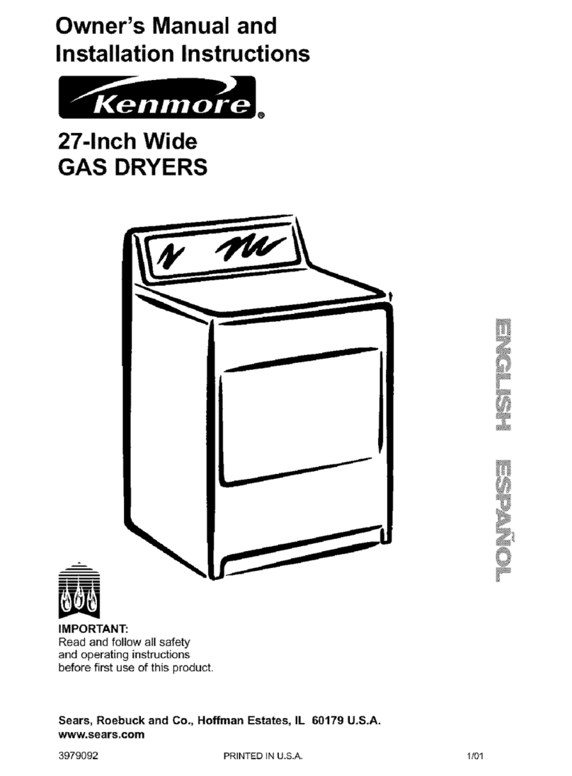 Kenmore 3979092 owner's manual