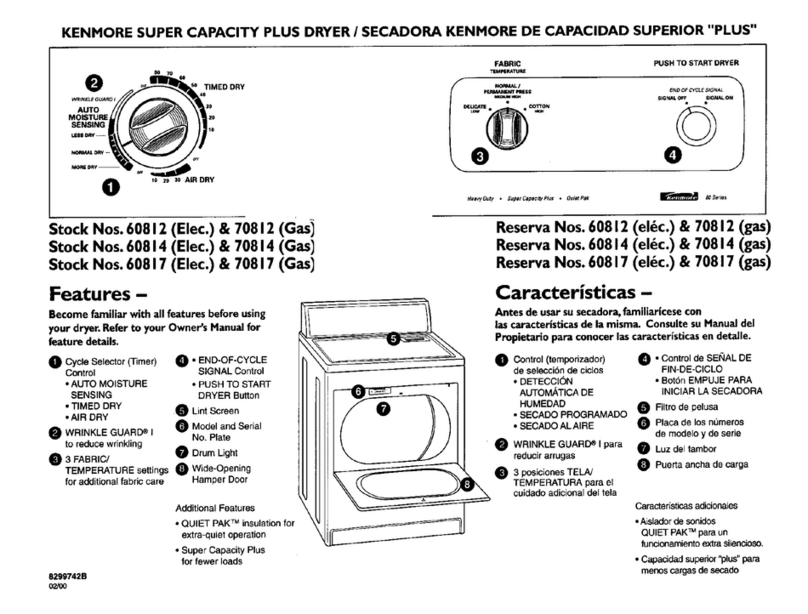 Kenmore 60812 instructions