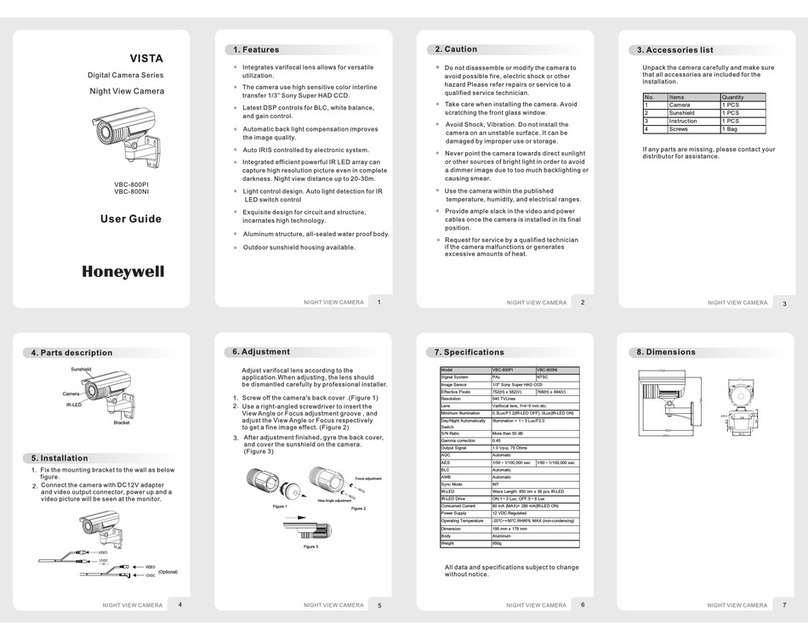 Honeywell VISTA VBC-800PI User manual