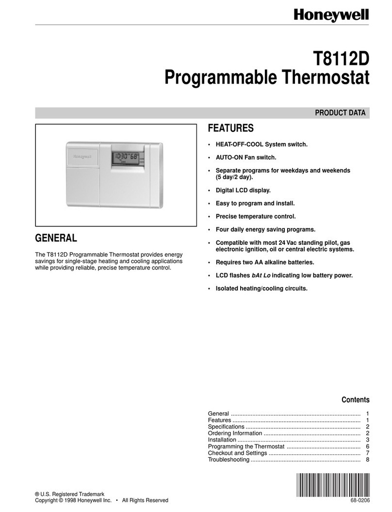 Honeywell T8112D Operation manual Honeywell T8112D Operation manual