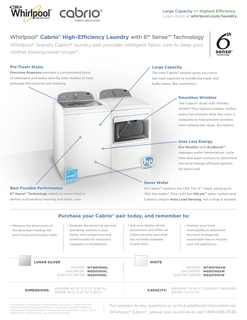 Whirlpool Cabrio WTW5700XW User manual