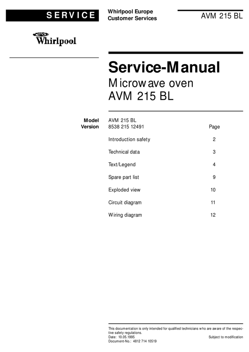 Whirlpool AVM 215 BL Service manual