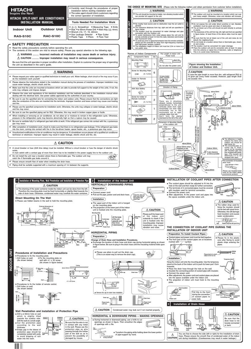 Hitachi RAS-S10C User manual