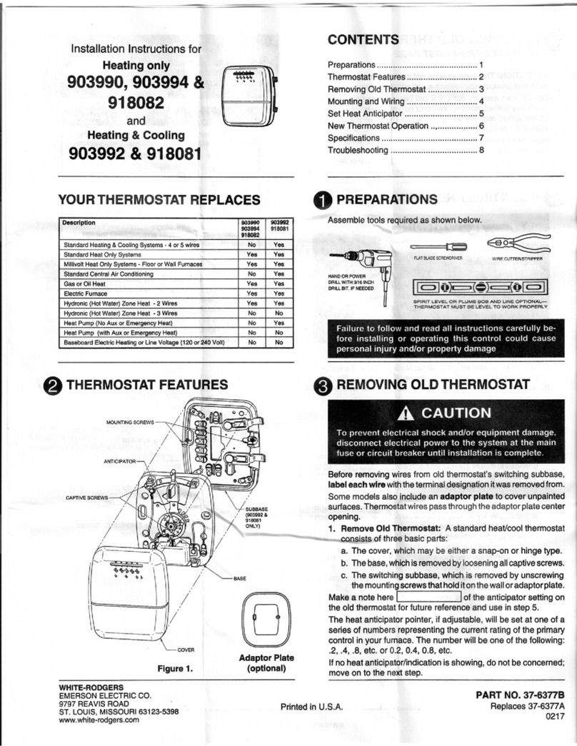 White Rodgers 903990 installation instructions