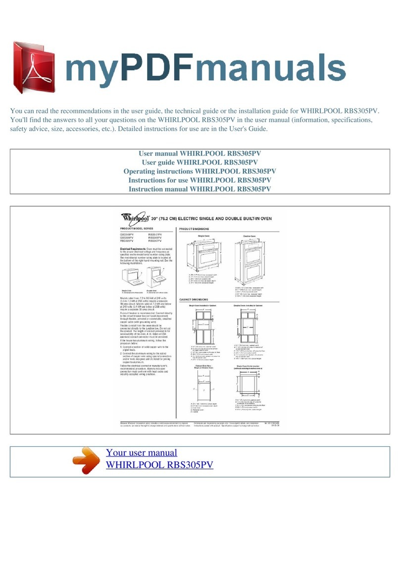 Whirlpool RBS305PV Series user manual